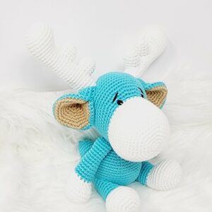 Home crochet reindeer handmade medium doll, amigurumi reindeer baby toy