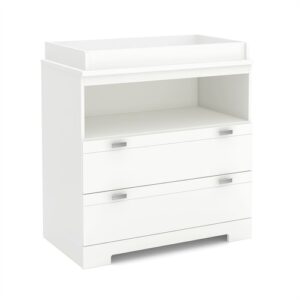 modern nursery 2 drawer storage baby changing table in white