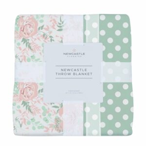 desert rose and jade polka dot cotton muslin throw blanket